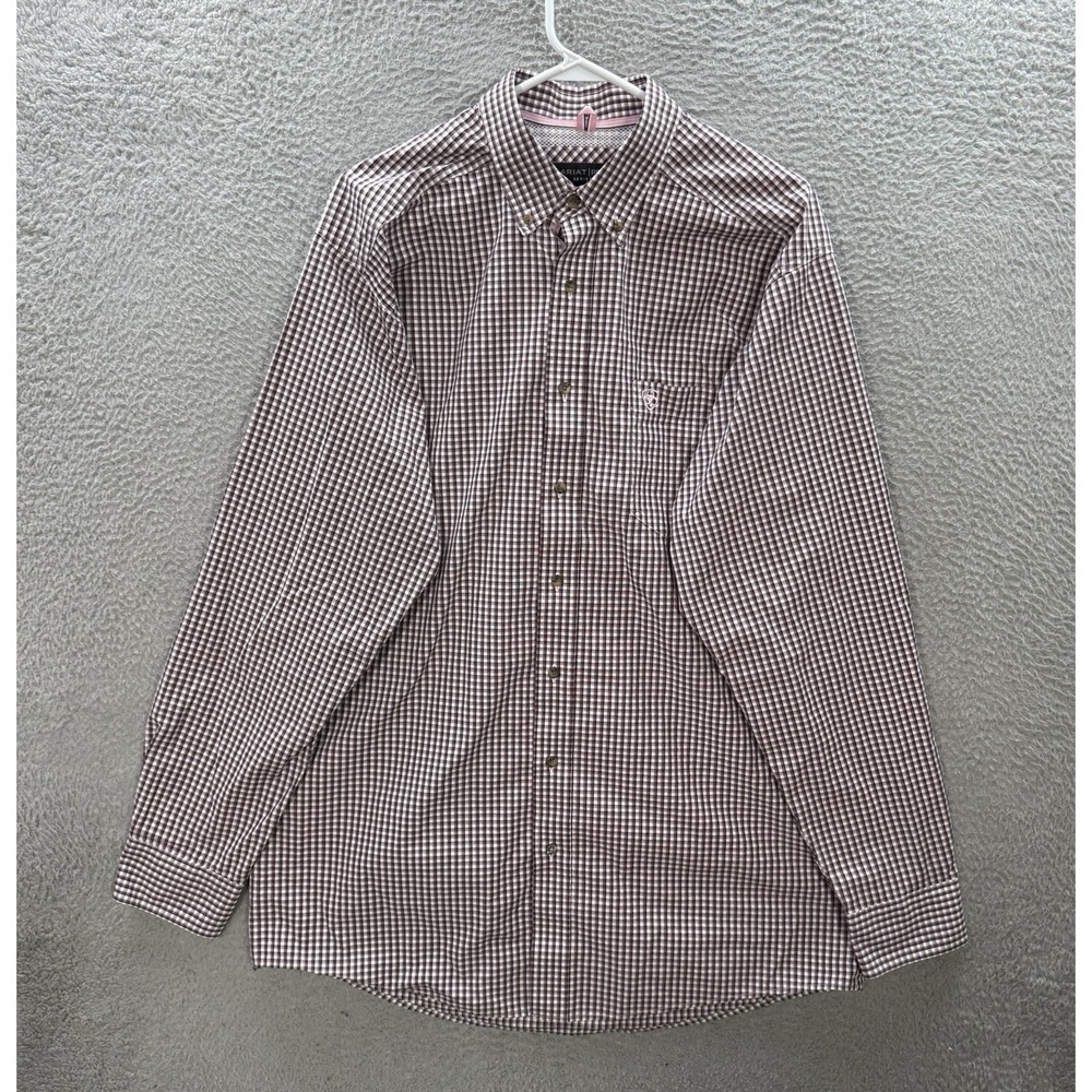Ariat Shirt Adult Large Tall Multicolor Plaid Pro Series Performance Stretch